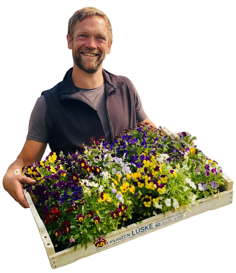 Max Plögers Porträt mit essbaren Blüten